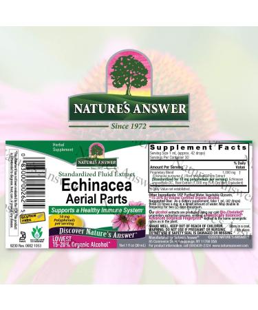 Nature's Answer Echinacea Liquid Drops - Organic Immune Support, Non-GMO, Gluten-Free, 1 oz - Buy Online on GoSupps.com