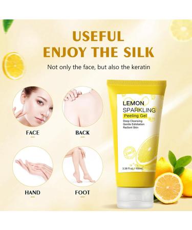 KOAHDE Skin Brightening Exfoliating Gel Exfoliating Gel Scrub Face Body Exfoliating Peeling Gel Exfoliating Whitening Gel Lemon Peeling Gel Lemon Face Exfoliator Gel Whitening Deep Exfoliator 3.38OZ - Buy Online on GoSupps.com