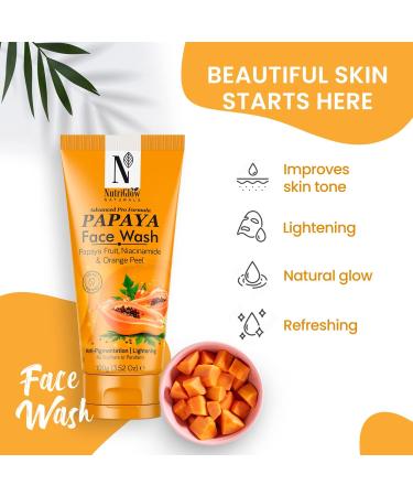 Nutriglow Natural's Papaya Face Wash (100Gm) & Papaya Sunscreen SPF 50 (100Gm) To Treat Sun Spots - Buy Online on GoSupps.com