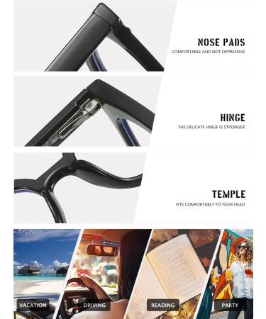 TR90 Square Frame Blue Light Blocking Glasses for Women & Men | Anti-UV Computer Reading Glasses - Black Coffee 52mm - Buy Online on GoSupps.com