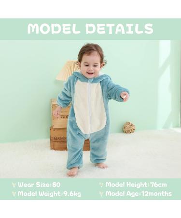 COOKY.D Baby Hooded Rompers | Winter Flannel Jumpsuit Pajamas | 3-6 Months Hamster Design - Buy Online on GoSupps.com