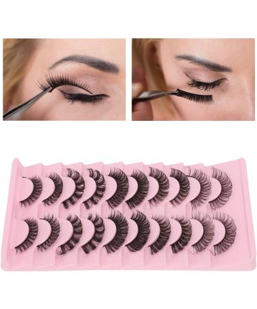 False Eyelashes 10 Pairs Reusable Fake Eyelashes Set DD Curl Thickness Multilayer False Lashes for Lady Girl Comfortable and Lightweight Fake Eyelashes - Buy Online on GoSupps.com