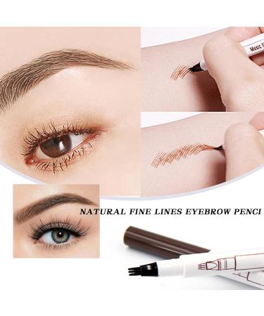 2PCS Eye Brow Pen Natural Makeup Fine Stroke Magic Eyebrow Pencil Waterproof 4 Tip Eyebrow Pencil Natural Fine Lines Eyebrow Pencil for Women and Gril (Chestnut) - Buy Online on GoSupps.com