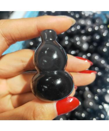 Natural Silver Obsidian Gourd fengshui Reiki Crystals Stones Home Decor Art Collection Gift - (Size: 4-4.5cm) - Buy Online on GoSupps.com