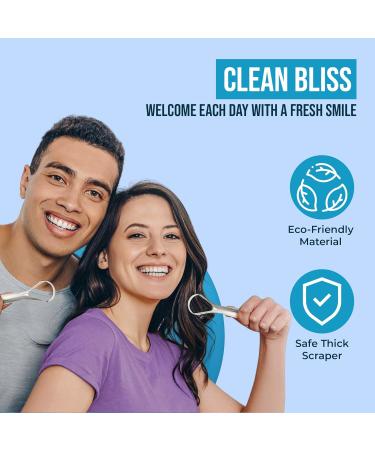 Buy Stainless Steel Tongue Cleaner & Scraper - Cure Bad Breath | Hygienic & Medical Grade for Adults & Kids | 2 Pcs 30g - Buy Online on GoSupps.com