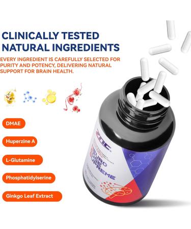 ZNC Cognitive Support Brain Supplement Nootropic for Memory Focus & Concentration Alpha GPC Ginkgo Biloba Vitamin B6 B12 Phosphatidylserine Gluten-Free 90 Capsules - Buy Online on GoSupps.com