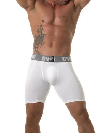 Gym Men's Sports Compression Shorts with Hard Cup Included - 4X-Large White - Buy Online on GoSupps.com
