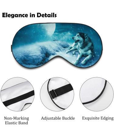 Wolf On Full Moon Night Sleep Mask - Adjustable Blindfold for Sleeping, Travel, and Nap - Blocks Light for Men and Women - Buy Online on GoSupps.com