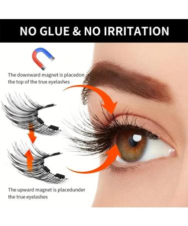 4Pairs Magnetic Eyelashes with Applicator Soft Magnets False Eyelashes for Women Dual Magnetic Eyelashes Set with Clip Magnetic Eyelashes Natural Look 3D Magnetic False Eyelashes without Eyeliner - Buy Online on GoSupps.com