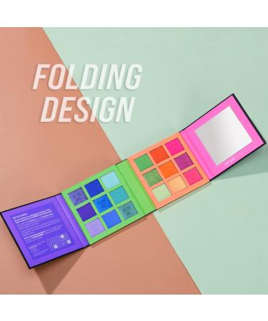 Shop Neonme Eyeshadow Palette | 18 Fluorescent Colors for Vibrant Eye Makeup - Glitter Matte & Shimmer - Buy Online on GoSupps.com