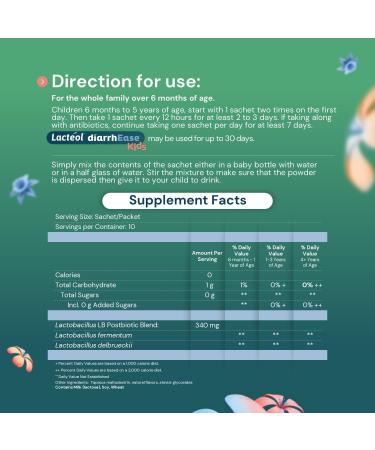 diarrhEase Kids - a Safe, Drug Free and clinically Tested postbiotic Strain That Shortens The Duration of Occasional Diarrhea- Works Naturally with Your Child s Body, 10 Count 10 Count (Pack of 1) - Buy Online on GoSupps.com