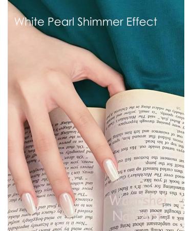 TrueShei Nail Foils | 20PC White Pearl Shimmer Gel Nail Stickers | UV Gel Nail Film & Self-Adhesive Gellack Wraps for Stunning Nails - Buy Online on GoSupps.com