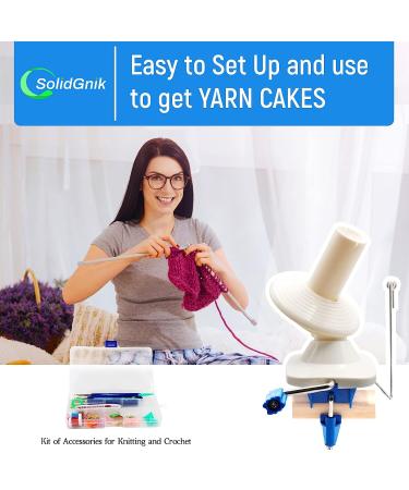 SolidGnik Hand Operated Yarn Ball Winder Set with Knitting Needles - 4 Ounce Capacity - Buy Online on GoSupps.com