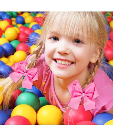 Pink 6 Inch Ribbon Hair Bow Clips - Fashionable Hair Accessories for Girls, Women, Toddlers - Perfect for Christmas, Wedding, Birthday - Alligator Clips - A3HDJFJ - Buy Online on GoSupps.com