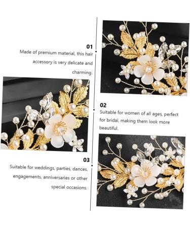 Housoutil Rhinestone Pearl Hair Comb Floral Hair Clip Hair Jewels for Women Floral Headpiece Wedding Hair Clips Rhinestone Headpiece for Women French Combs The Side Bride White Accessories - Buy Online on GoSupps.com