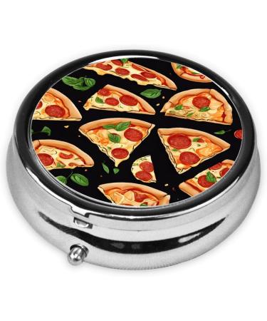 Shop Pizza 3D Round Pill Box - 3 Compartment Mini Decorative Organizer for Vitamins & Travel | Portable Purse Pill Case - Buy Online on GoSupps.com