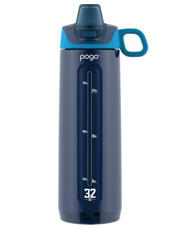 Pogo Active BPA-Free Tritan Plastic Leak-Proof Water Bottle with Soft Straw  32 oz Academy Navy