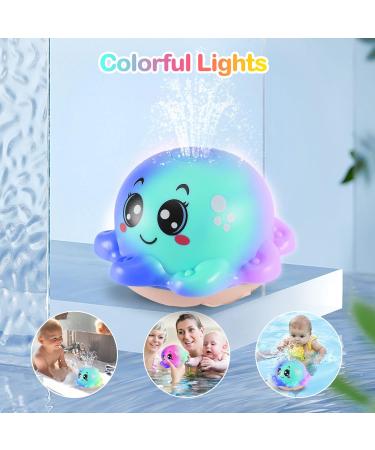 Octopus Bathly Toy: Light-Up Automatic Water Spray Toy for Kids - Smiling Blue - Buy Online on GoSupps.com