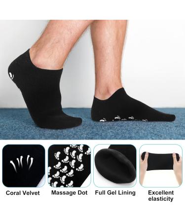 Velmitten 8 Pairs Extra Large Men's Moisturizing Gel Socks Reusable Black Gel Spa Socks for Men's Feet Care Softening Dry Cracked Rough Skin US Men 10-15 - Buy Online on GoSupps.com