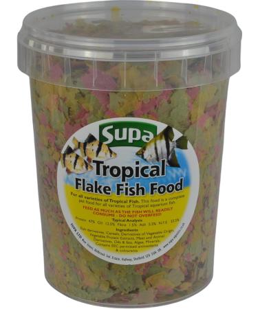 Supa Aquarium Fish Food Tropical Flake 1 Litre | Premium Quality Nutritious Fish Food Offering a Complete Balanced Diet Fish 1 l (Pack of 1) - Buy Online on GoSupps.com