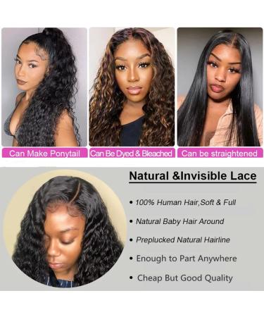 Kiss Love 28-Inch Deep Wave Lace Front Wig - 13X4 Human Hair for Black Women | Pre-Plucked with Natural Baby Hair & 150% Density - Buy Online on GoSupps.com