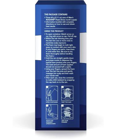 Men's Rogaine 5% Minoxidil Foam for Hair Loss - 3-Month Supply (Pack of 3) - Buy Online on GoSupps.com