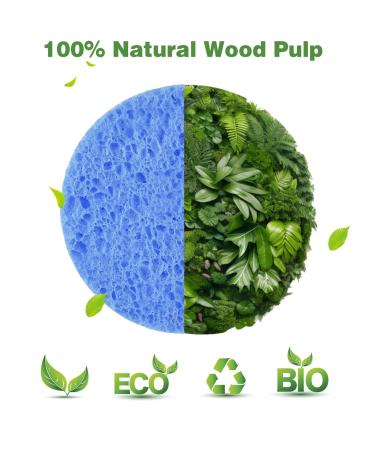 50-Count Compressed Face Sponges - 100% Natural Cellulose Aesthetic Sponges for Professional Cosmetic & Spa Use - Blue - Buy Online on GoSupps.com