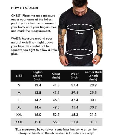 COOFANDY Men's Muscle T-Shirt | Pleated Raglan Sleeve Bodybuilding Gym Tee | Short Sleeve Fashion Workout Shirt | X-Large, Black - Buy Online on GoSupps.com