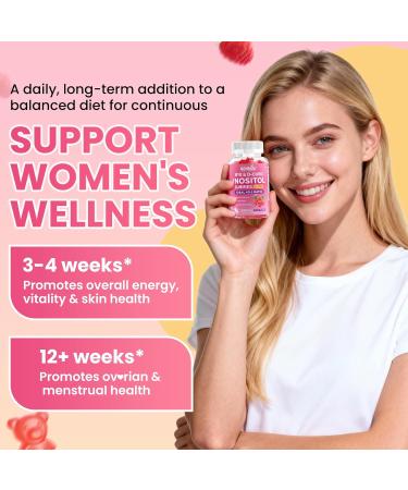 GGMMUU 2 Pack Myo-Inositol & D-Chiro Inositol Gummies for Women 2000mg + 50mg Ideal 40:1 Ratio with Vitamin D3 Magnesium Glycinate Folate & Zinc for Female Raspberry Flavor 120 Count - Buy Online on GoSupps.com
