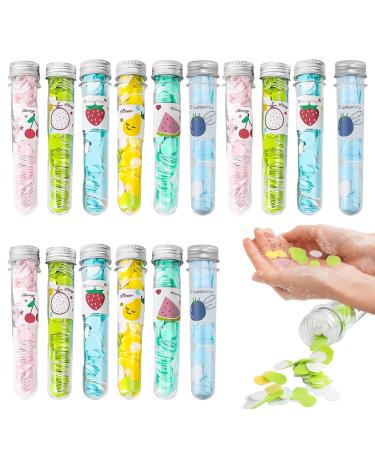 Womeyo 16 pieces of soap leaves soap leaves for on the way. Soap Sorten soap leaves disposable paper soap mini soap slices of soap leaves for camping hiking travel (fruit series))