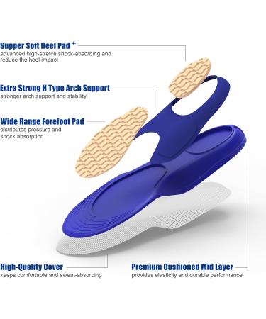 Basketball Shoe Insoles for Men - GED Orthotic Inserts for Plantar Fasciitis Relief & Arch Support | Extra Cushioning for US 11-11.5 - Buy Online on GoSupps.com