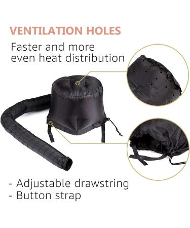 Adjustable Soft Bonnet Hood Hairdryer Attachment for Hand Held Hair Dryer - Ideal for Drying, Styling, Curling, Deep Conditioning - Buy Online on GoSupps.com