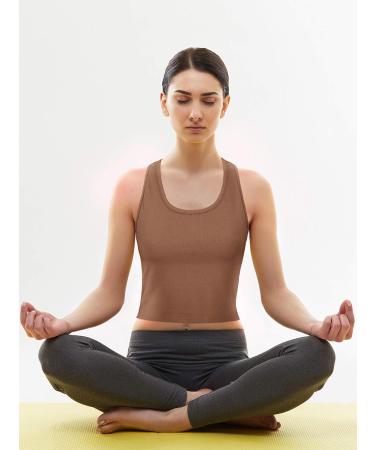 Boao 4-Piece Women's Crop Tank Tops Set - Sleeveless Racerback Sport Tops in Black, White, Army Green & Coffee Medium - Buy Online on GoSupps.com