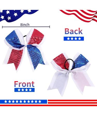 12pcs American Flag Cheer Bows - Oaoleer 4th of July Independence Day Hair Accessories for Girls, Teens, Women - Buy Online on GoSupps.com