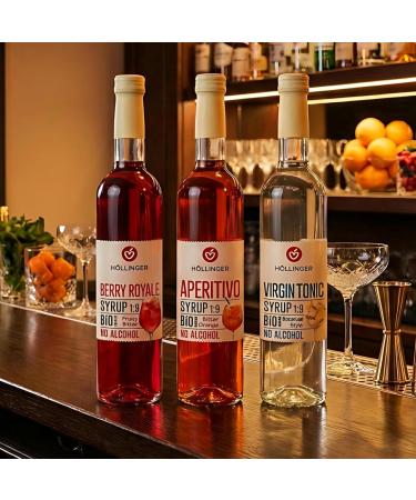 H llinger Sirop Bio Sans Alcool Pack de 3 Saveurs (Berry Royale Aperitivo Virgin Tonic) 1:9 3x500ml - Buy Online on GoSupps.com