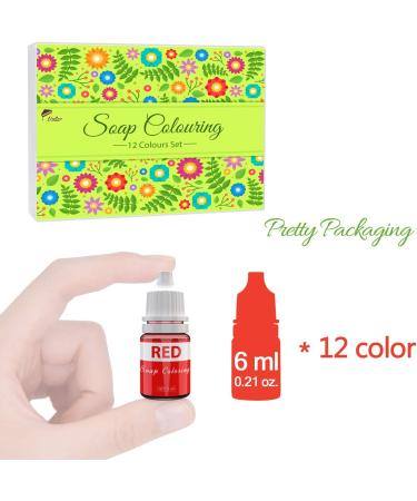 12 Colors Liquid Soap Color Set - Food Quality Pigments for DIY Soap Bath Bombs & Handicrafts - Buy Online on GoSupps.com