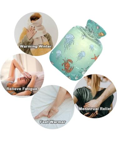 NAANLE Sea Life Jellyfish Hot Water Bottle - 1L Transparent Heat Bottle for Pain Relief & Therapy | Ideal for Bed Hands & Feet - Buy Online on GoSupps.com