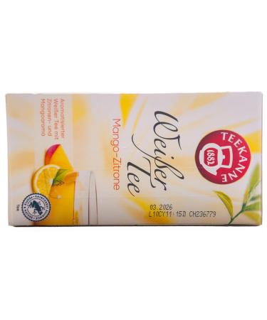 Teekanne White Tea Mango-Lemon | Pack of 6 (120 Tea Bags) | Premium Quality 25g Each | Buy Internationally - Buy Online on GoSupps.com