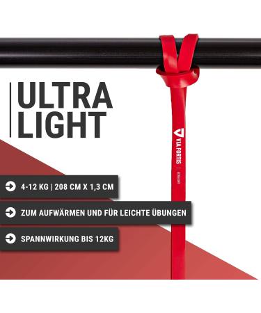 Via Fortis Premium Resistance Bands - Ultra-Light Level 1 Fitness Band with Exercise Guide & Bags for Strength Training - Buy Online on GoSupps.com