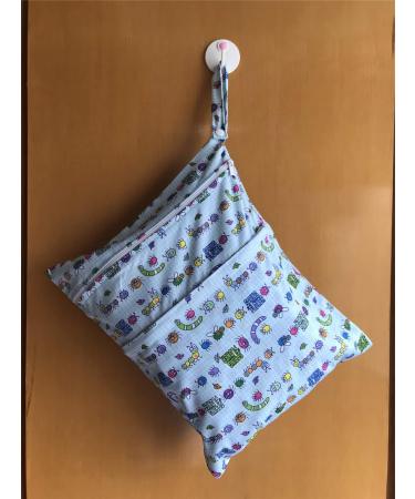 MUMBABY Wet Dry Bag for Baby Cloth Diaper Nappy - Reusable with Two Zippered Pockets | Spring Flower Design - Buy Online on GoSupps.com