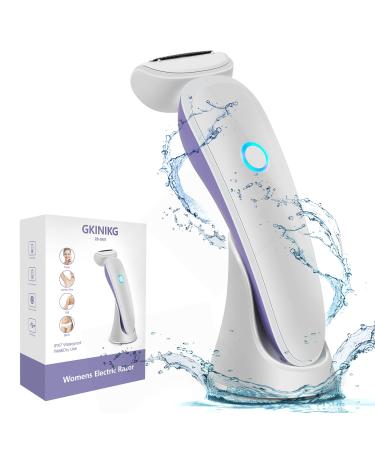 Electric Razors for Women Electric Shaver for Women Bikini Trimmer Womens Electric Razor Painless Body Hair Removal for Legs Arm Underarms Pubic Wet&Dry IPX7 Waterproof Rechargeable with Stand