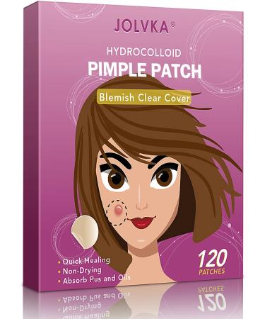 JOLVKA Acne Pimple Patch (120 Patches) Acne Plaster Pimple Patch Hydrocolloid Pimple Pimple Plaster 120 pieces