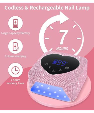 Buy UV Light for Nails - 74W Cordless Rechargeable Nail Lamp for Fast Drying | 5 Timer & Touch Control | Perfect for Salon & Home Use - Buy Online on GoSupps.com