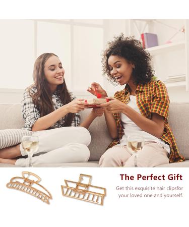 Pack of 5 Large Gold Hair Clips - 8 cm Non-Slip Styling Accessories for Thick Hair | Perfect for Women & Girls - Buy Online on GoSupps.com