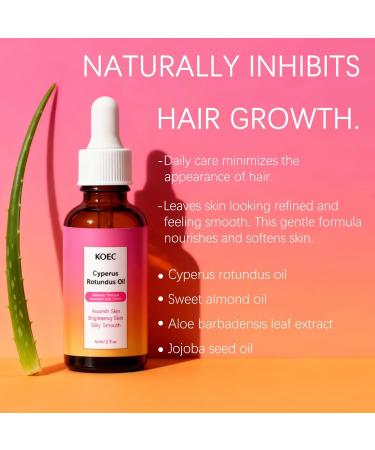Organic Cyperus Rotundus Oil for Hair Removal - 100% Pure Natural Hair Inhibitor for Face & Body Slows Regrowth for Smoother Skin (1) 60 Fl Oz (Pack of 1) - Buy Online on GoSupps.com