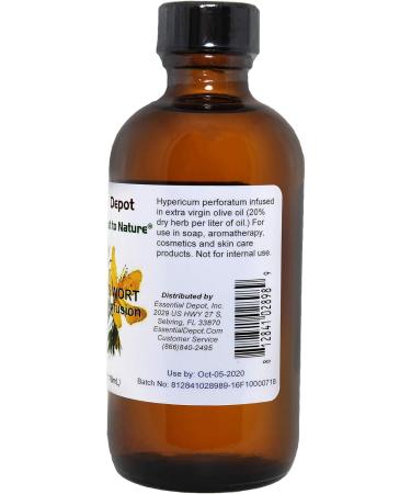 Essential Depot St Johns Wort Herbal Oil Infusion - Vegan - Non-GMO - Supplied in 4 oz. Amber Glass Bottle with Black Phenolic Cone Lined Safety Sealed Cap - Buy Online on GoSupps.com