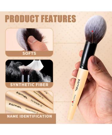 Buy ZAMEL 15 Pcs Makeup Brush Set - Real Goat & Synthetic Hair Ultra Soft Deluxe Face & Eye Brushes for Flawless Makeup Application - Buy Online on GoSupps.com