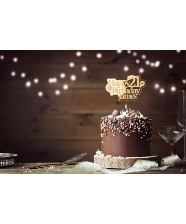 Cakeshop Cake Decoration Pack | Happy Birthday Premium 3mm Mirror Acrylic Plastic Cake Topper Sign & 25g Party Pack of Cake Sugar Sprinkles | Custom Name & Age Cake Decorations (Gold) Non-Prime Mirror Acrylic: Gold - Buy Online on GoSupps.com