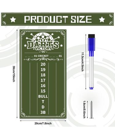 Acrylic Dart Scoreboard Set | 2 Pcs | White and Green | Dry Erase | Cricket and 01 Dart Games | Includes 4 Markers | 15 x 7.8 Inches - Buy Online on GoSupps.com