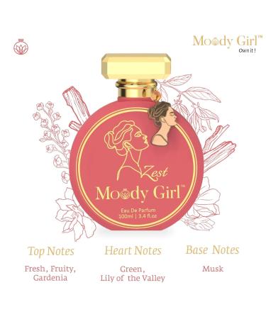 Moody Girl Zest Luxury Perfume for Women | Fresh Fruity & Gardenia Fragrance| Musky & 24hr Long Lasting | Ideal for Gifting to Women & Girls (Zest 100ML) - Buy Online on GoSupps.com